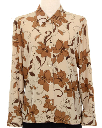 Vintage Blouse - Brown Floral