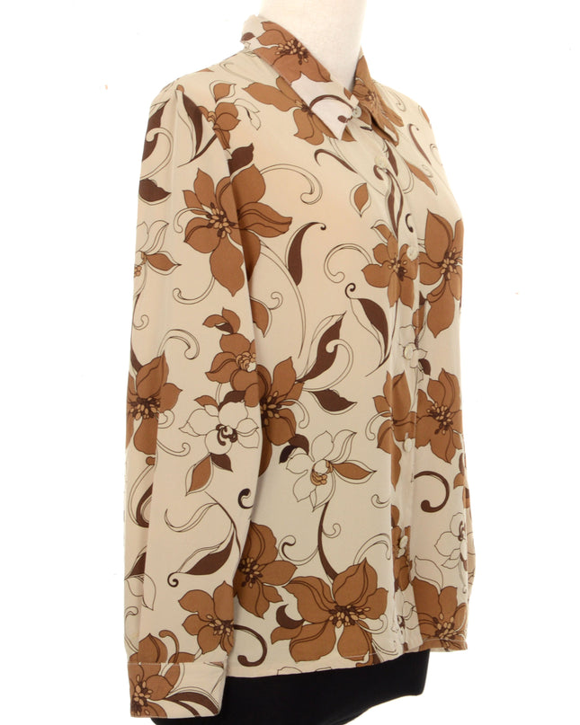 Vintage Blouse - Brown Floral