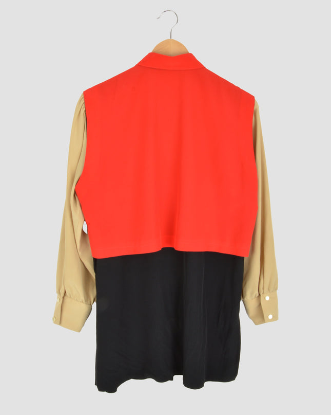 Vintage Blouse - Colorblock | Red