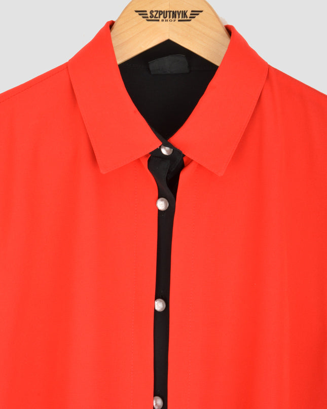 Vintage Blouse - Colorblock | Red