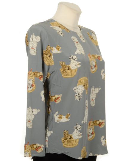 Vintage Blouse - Dogs Print