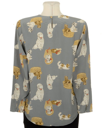 Vintage Blouse - Dogs Print