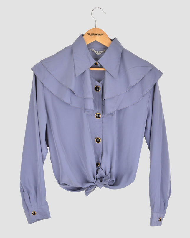 Vintage Blouse - Ruffled | Purple | Christmas Pajamas for All