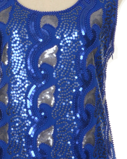 Blue Beaded Vintage Dress