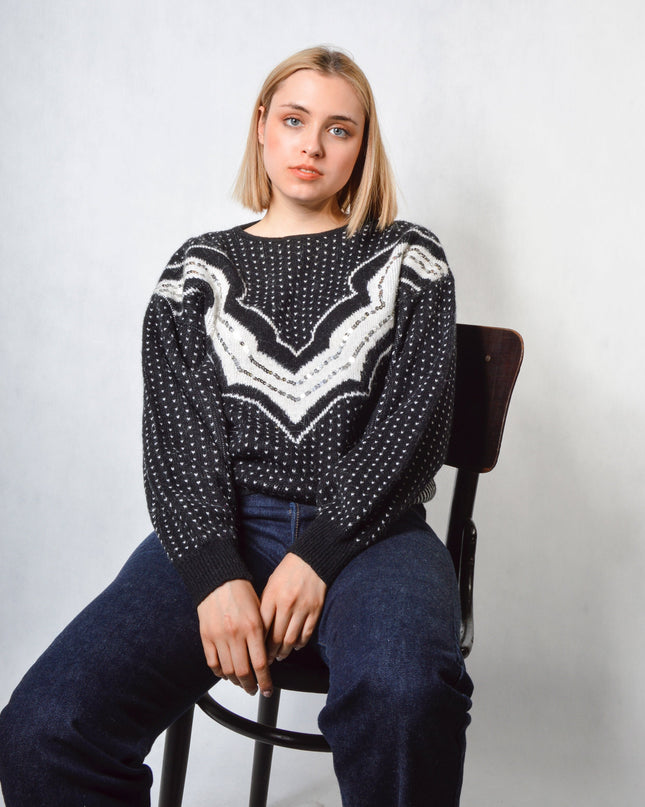 Vintage Sweater - Striped Sequin Limited Edition Christmas Sweater