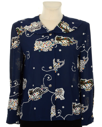 Vintage Blouse - Cat Design