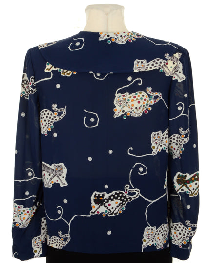 Vintage Blouse - Cat Design