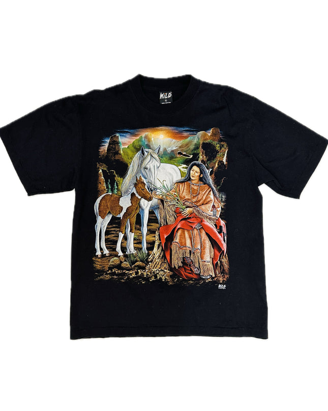 Vintage Indian Woman Feeding Foal T-Shirt for All