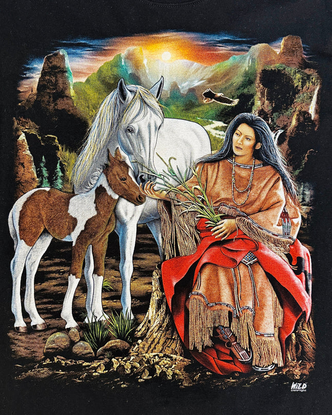 Vintage Indian Woman Feeding Foal T-Shirt for All