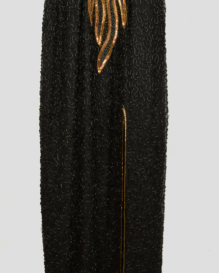Vintage Maxi Dress - Beaded Black