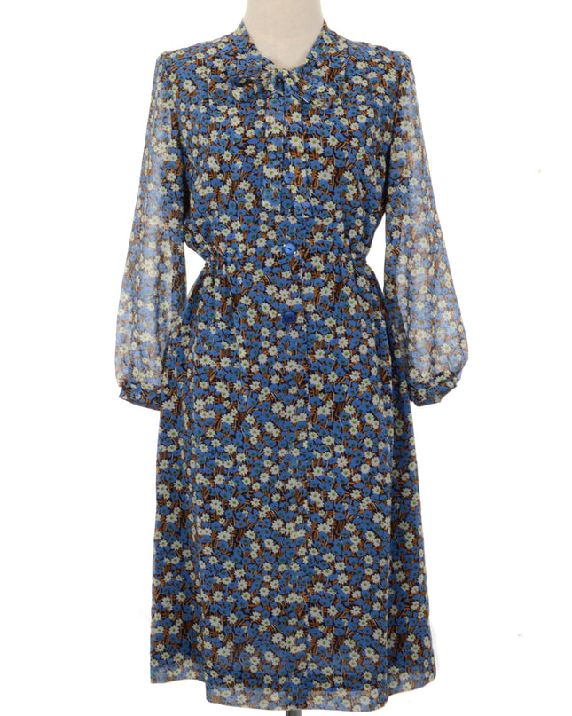 Blue Floral Vintage Dress