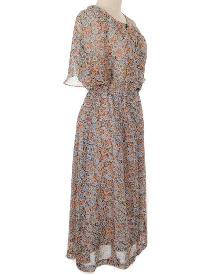 Brown Floral Vintage Dress