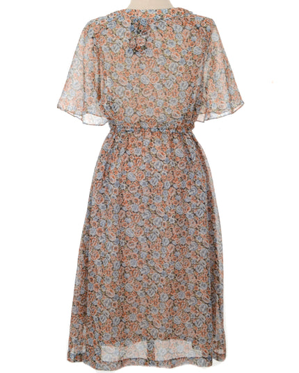 Brown Floral Vintage Dress