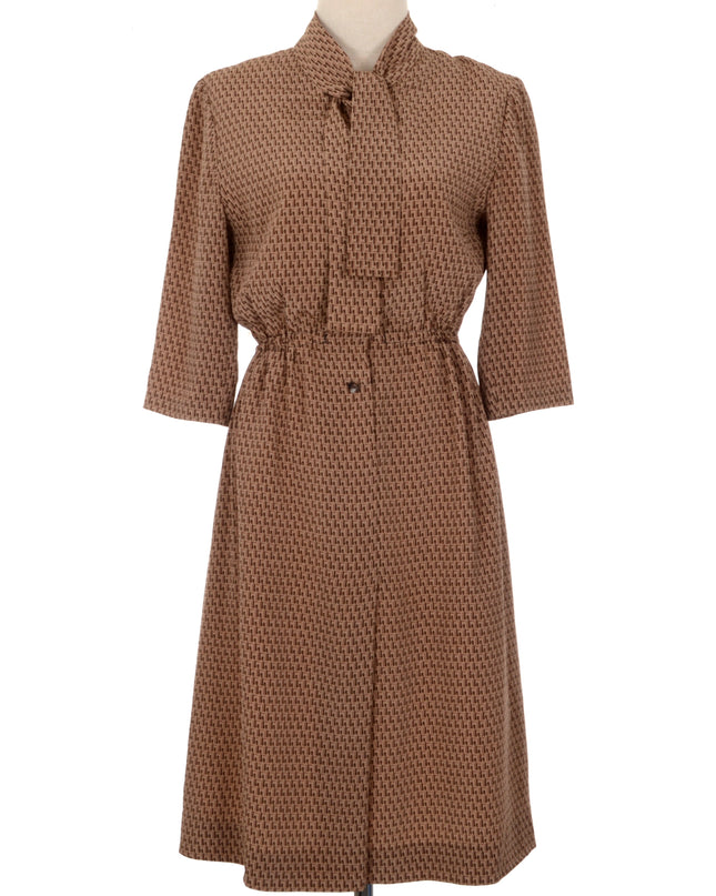 Vintage Dress - Brown | Perfect for Christmas Celebrations