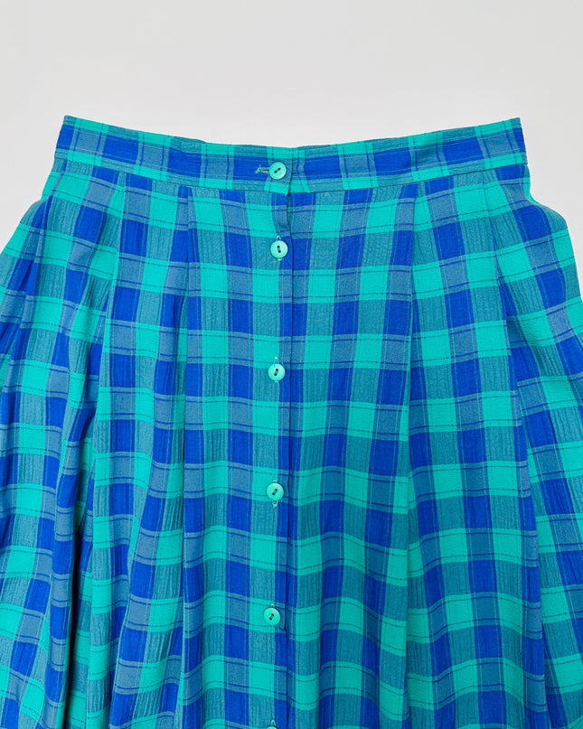 Vintage Skirt - Checkered Blue | Timeless Dress for All Events