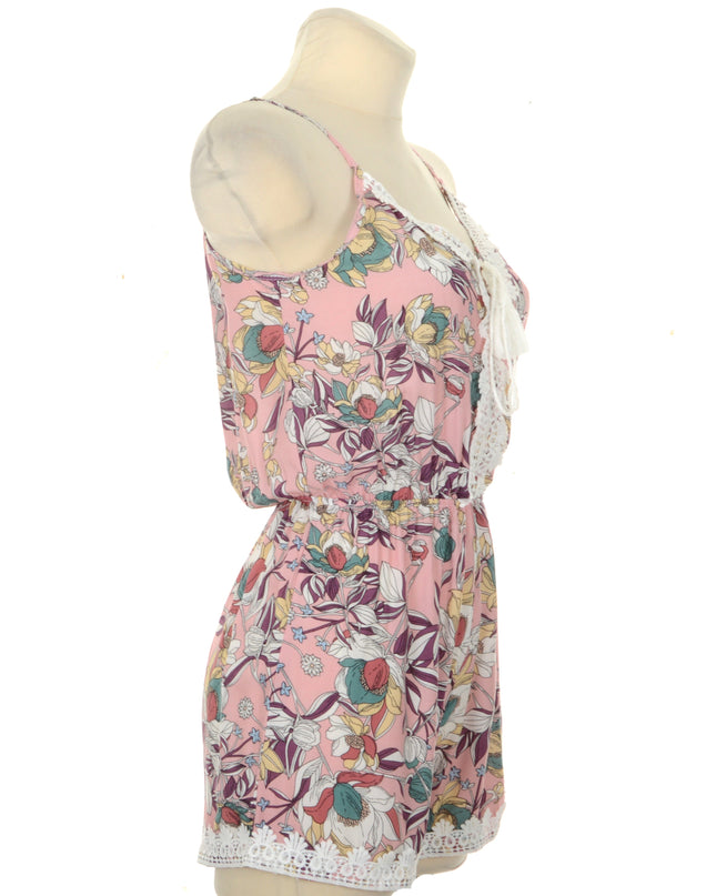 Pink Floral Romper