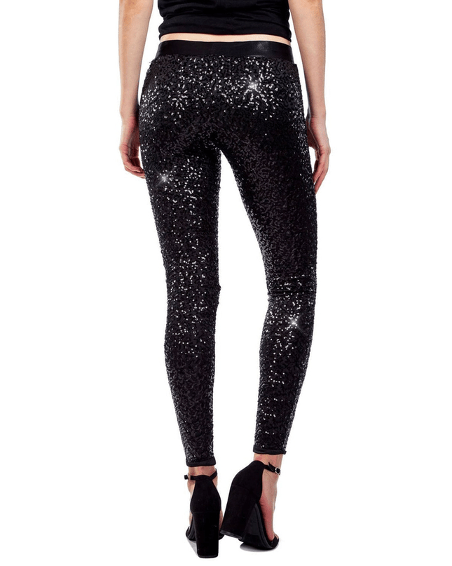 Black Sequin Leggings