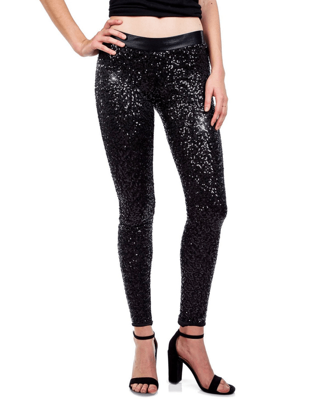 Black Sequin Leggings