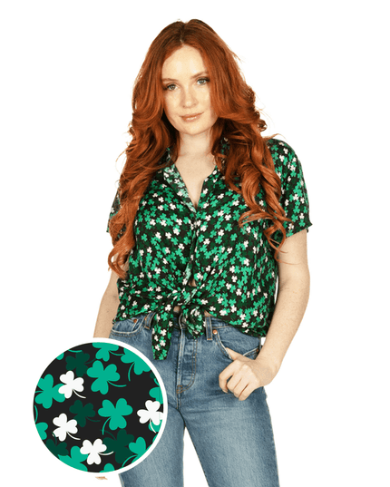 Women's Clover Floral Button Down Shirt