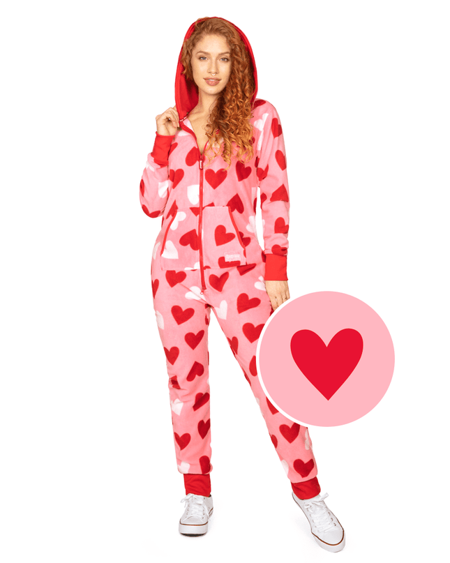 Women's Full Hearts Jumpsuit