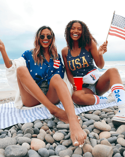 Women's Gold Foil USA Tank Top