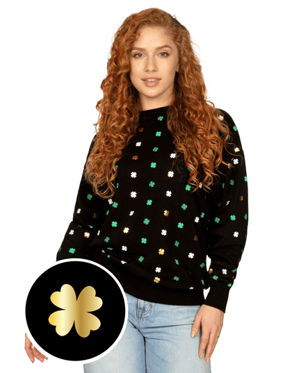 Women's Metallic Clover Crewneck Sweatshirt