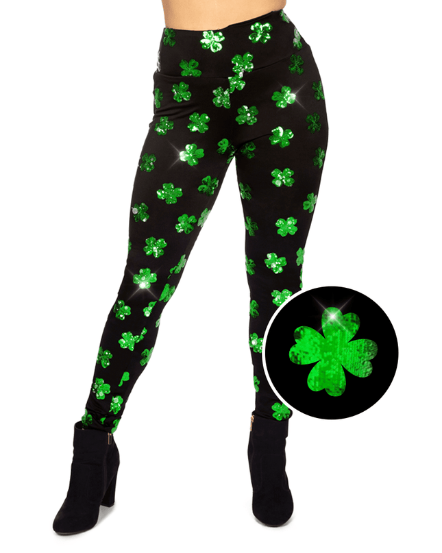Sequin Clover High Waisted Leggings