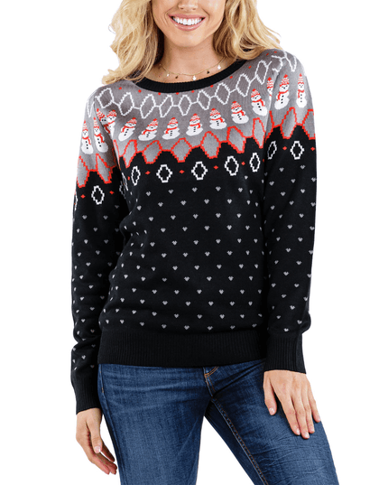 Women's Swooping Snowman Ugly Christmas Sweater