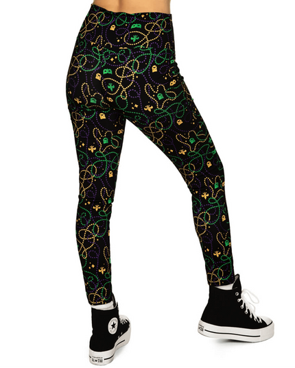 Black Beaded High Waisted Leggings