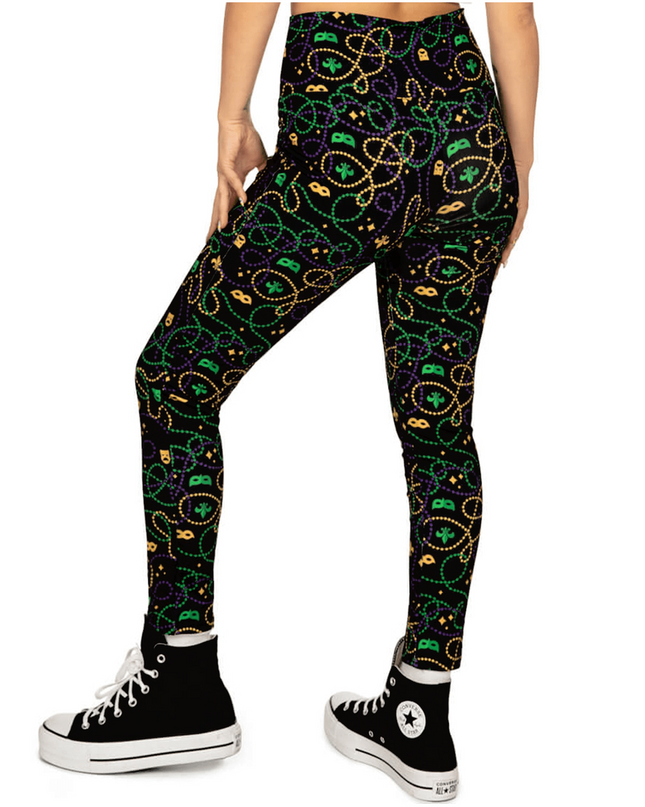 Black Beaded High Waisted Leggings