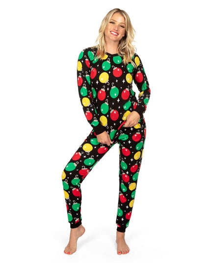 Women's Ornaments Crew Neck Pajama Set