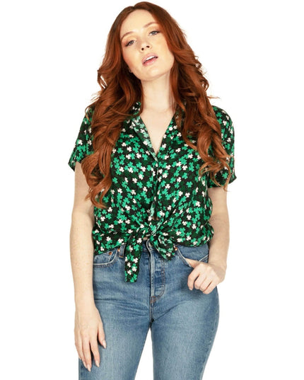 Women's Clover Floral Button Down Shirt