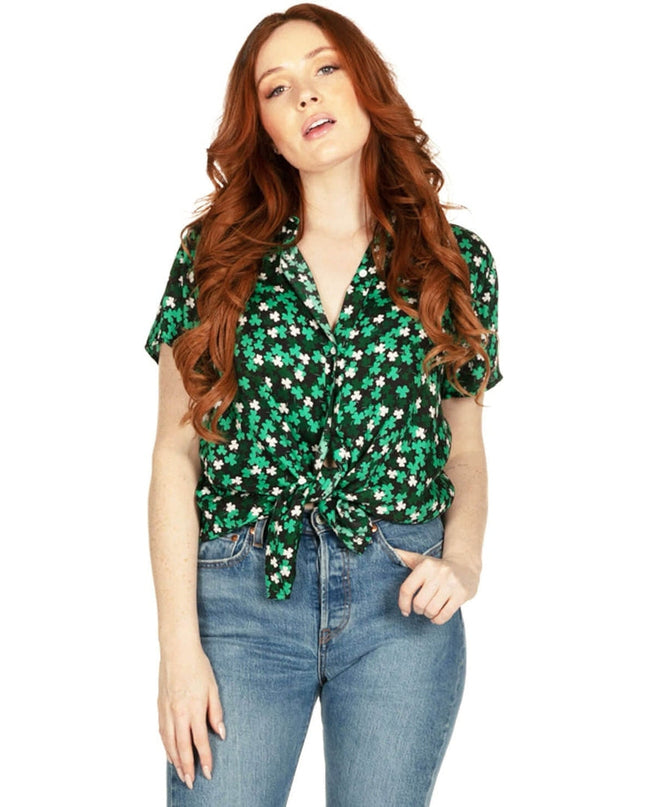 Women's Clover Floral Button Down Shirt
