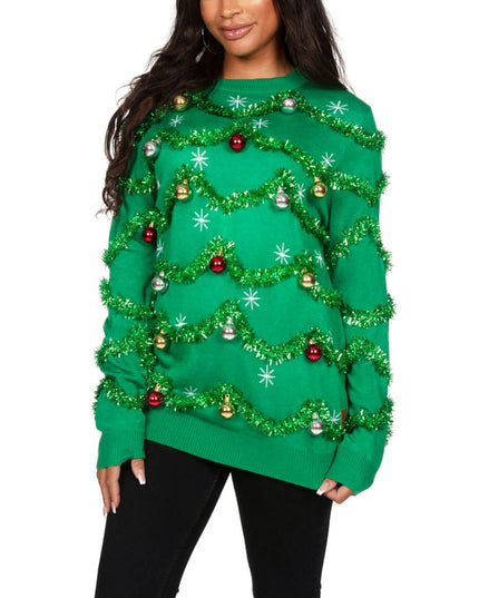 Women's Gaudy Garland Oversized Christmas Sweater