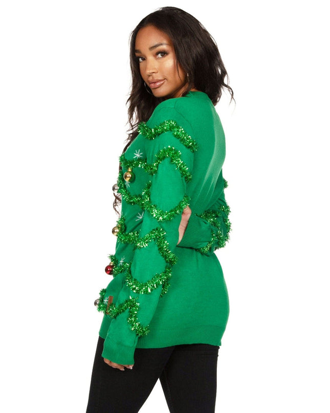 Women's Gaudy Garland Oversized Christmas Sweater