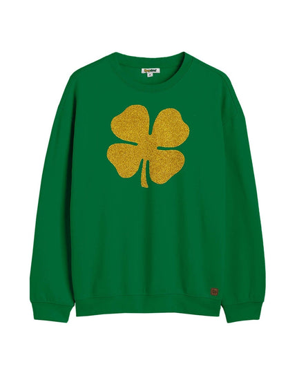 Women's Glitter Clover Crewneck Sweatshirt
