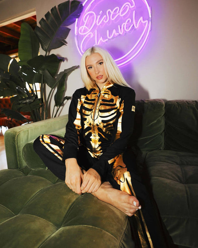 Women's Gold Skeleton Costume