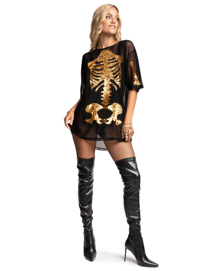 Gold Skeleton Mesh Costume Dress