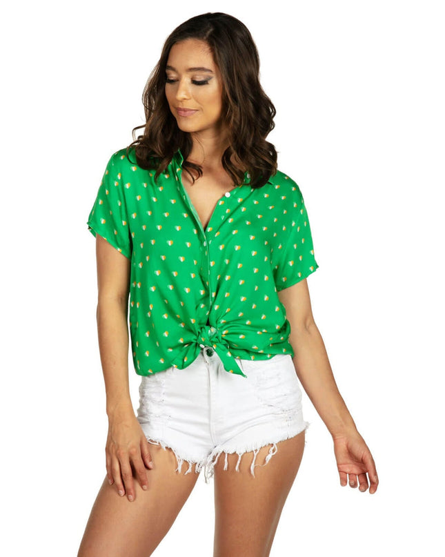 Women's Irish Heart Button Down Shirt