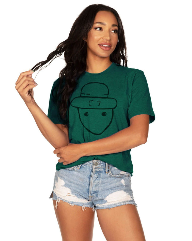 Women's Leprechaun Sketch Oversized Boyfriend Tee