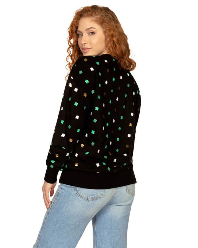 Women's Metallic Clover Crewneck Sweatshirt