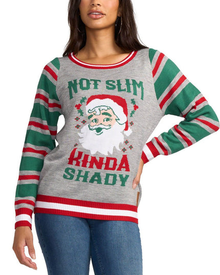Women's Not Slim, Kinda Shady Ugly Christmas Sweater