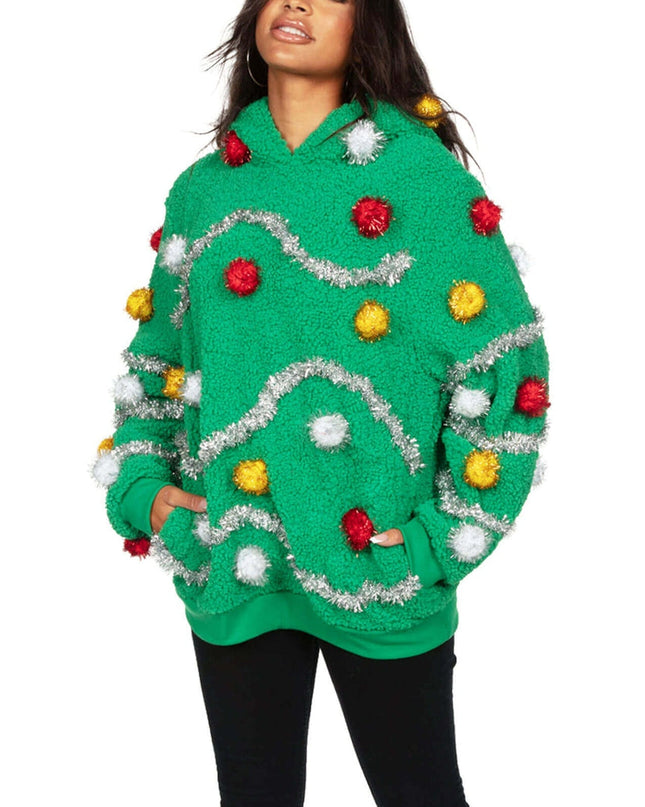Women's Oh Christmas Tree Hooded Ugly Christmas Sweater