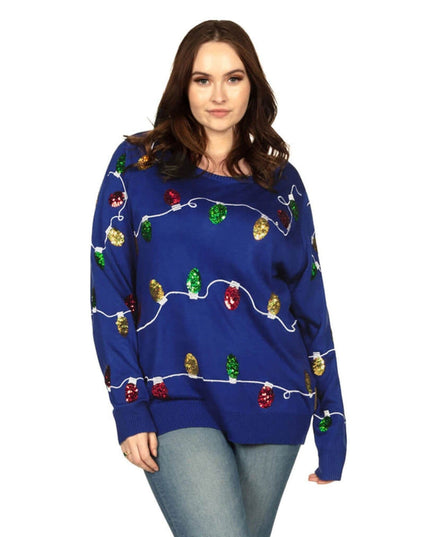 Women's Christmas Lights Plus Size Ugly Christmas Sweater