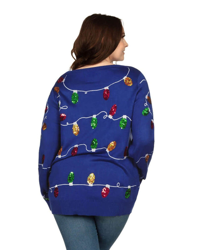 Women's Christmas Lights Plus Size Ugly Christmas Sweater