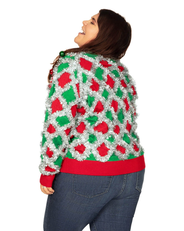 Women's Tacky Tinsel Plus Size Cardigan Sweater