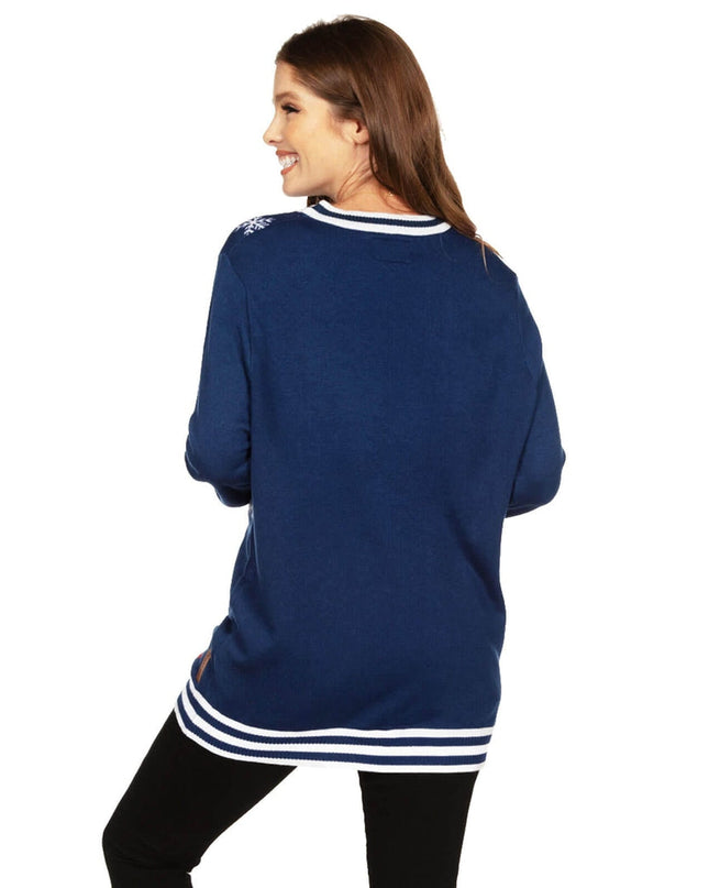 Women's Santa's Log On Fire Oversized Christmas Sweater