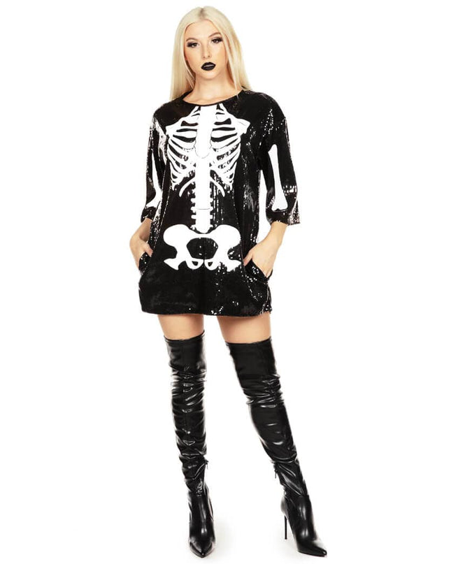 Sequined Skeleton Costume Dress