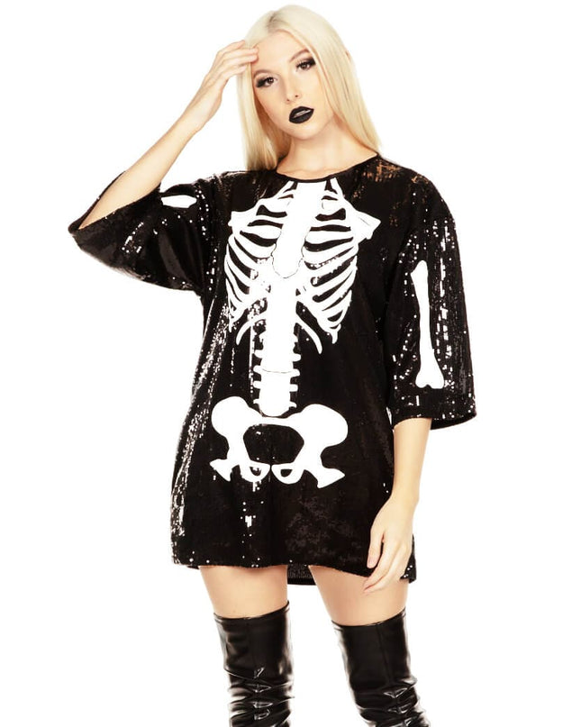 Sequined Skeleton Costume Dress