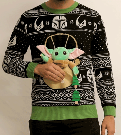Star Wars Baby Yoda Ugly Christmas Sweater with Lights